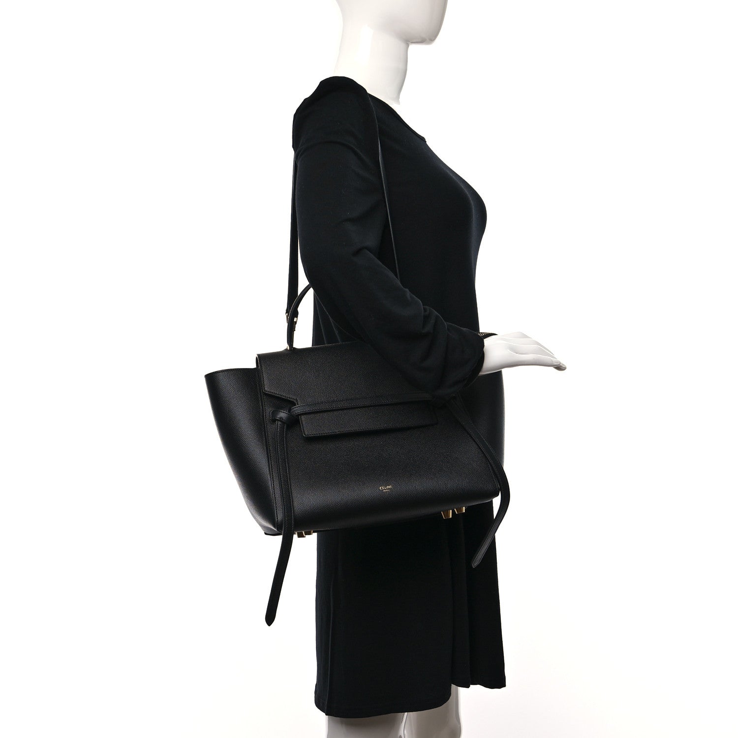 Celine Grained Calfskin Mini Belt Bag Black 2 of 11