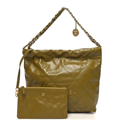 Chanel Shiny Calfskin Quilted Chanel 22 Green 1 of 12