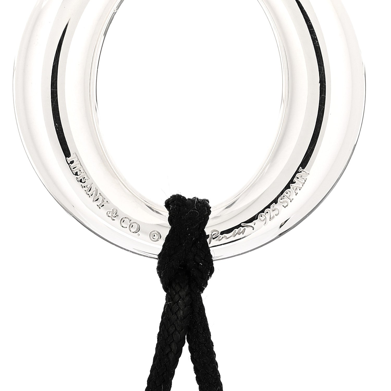 Tiffany Sterling Silver Elsa Peretti Sevillana Circle Cord Necklace 4 of 4