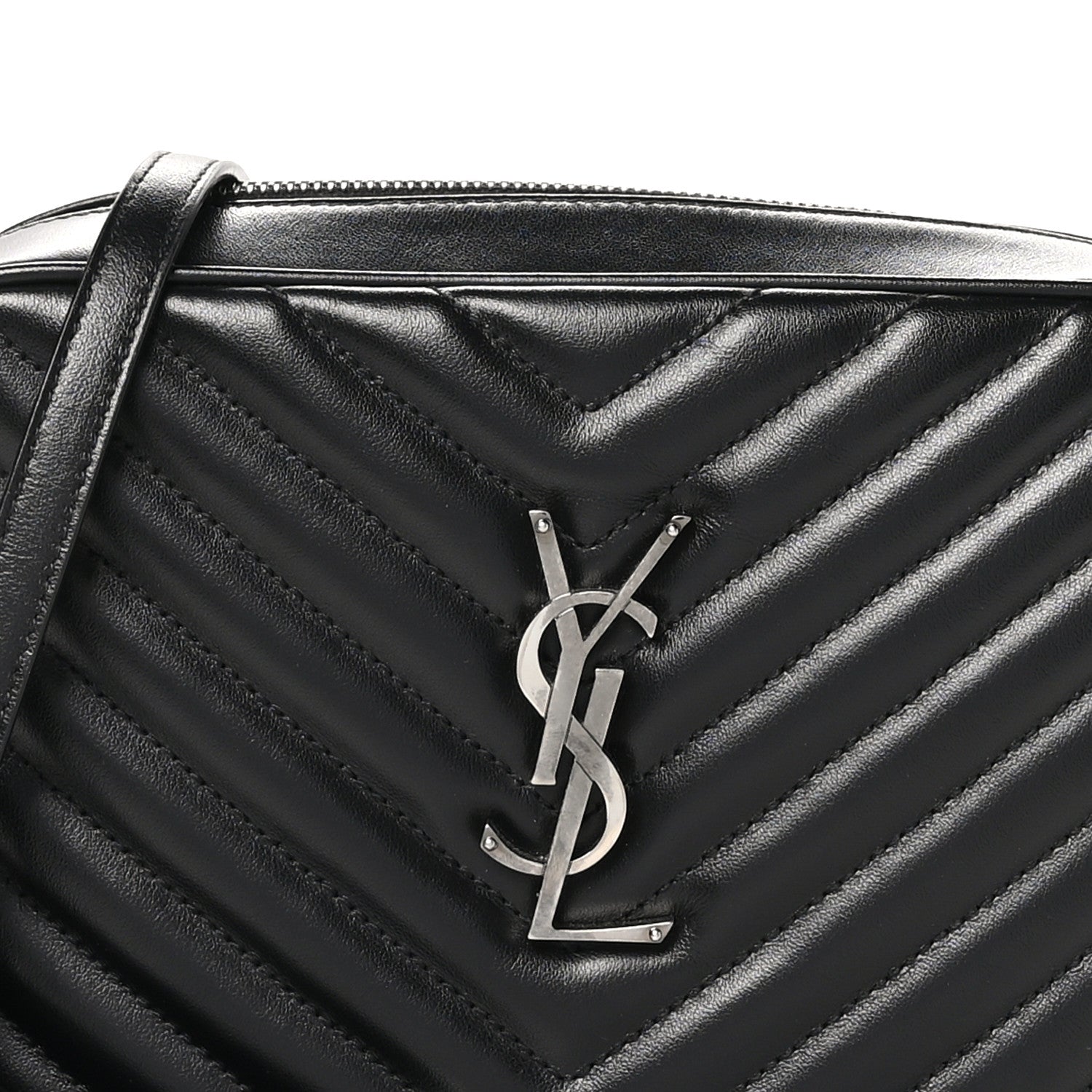 Saint Laurent Calfskin Matelasse Monogram Lou Camera Bag Black 8 of 11