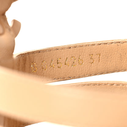 Chanel Lambskin Espadrille Sandals 37 Beige 7 of 9