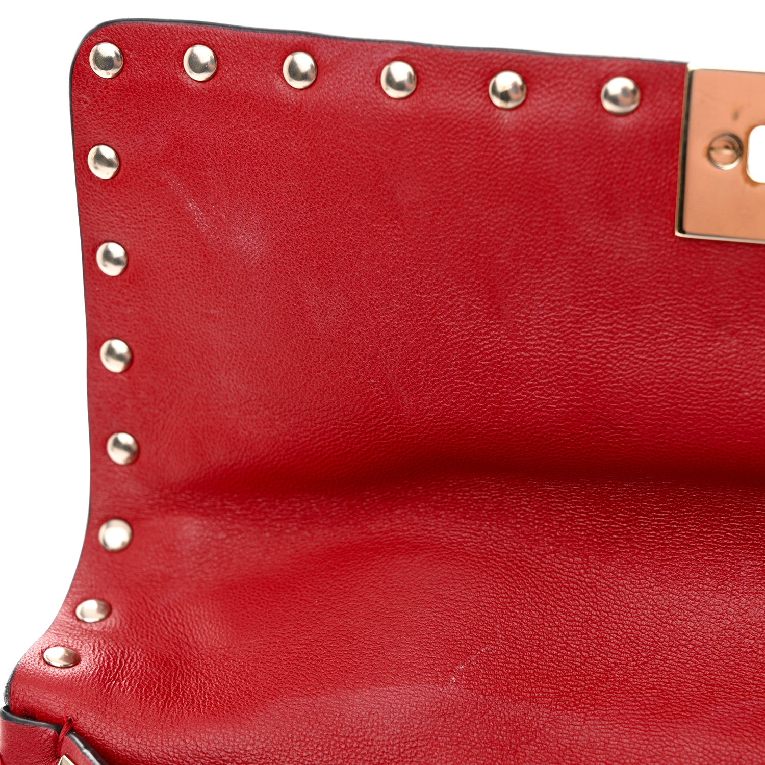 Valentino Garavani Lambskin Medium Rockstud Spike Shoulder Bag Red 11 of 13