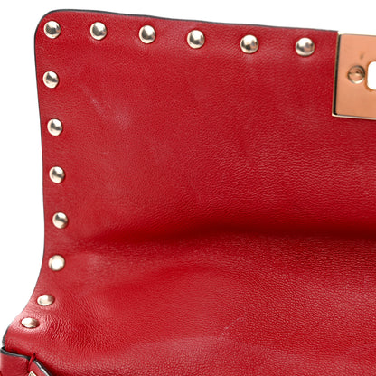 Valentino Garavani Lambskin Medium Rockstud Spike Shoulder Bag Red 11 of 13