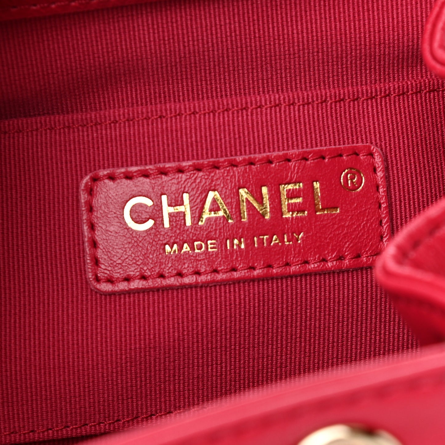 Glazed Aged Calfskin Quilted Small Duma Drawstring Backpack Red
