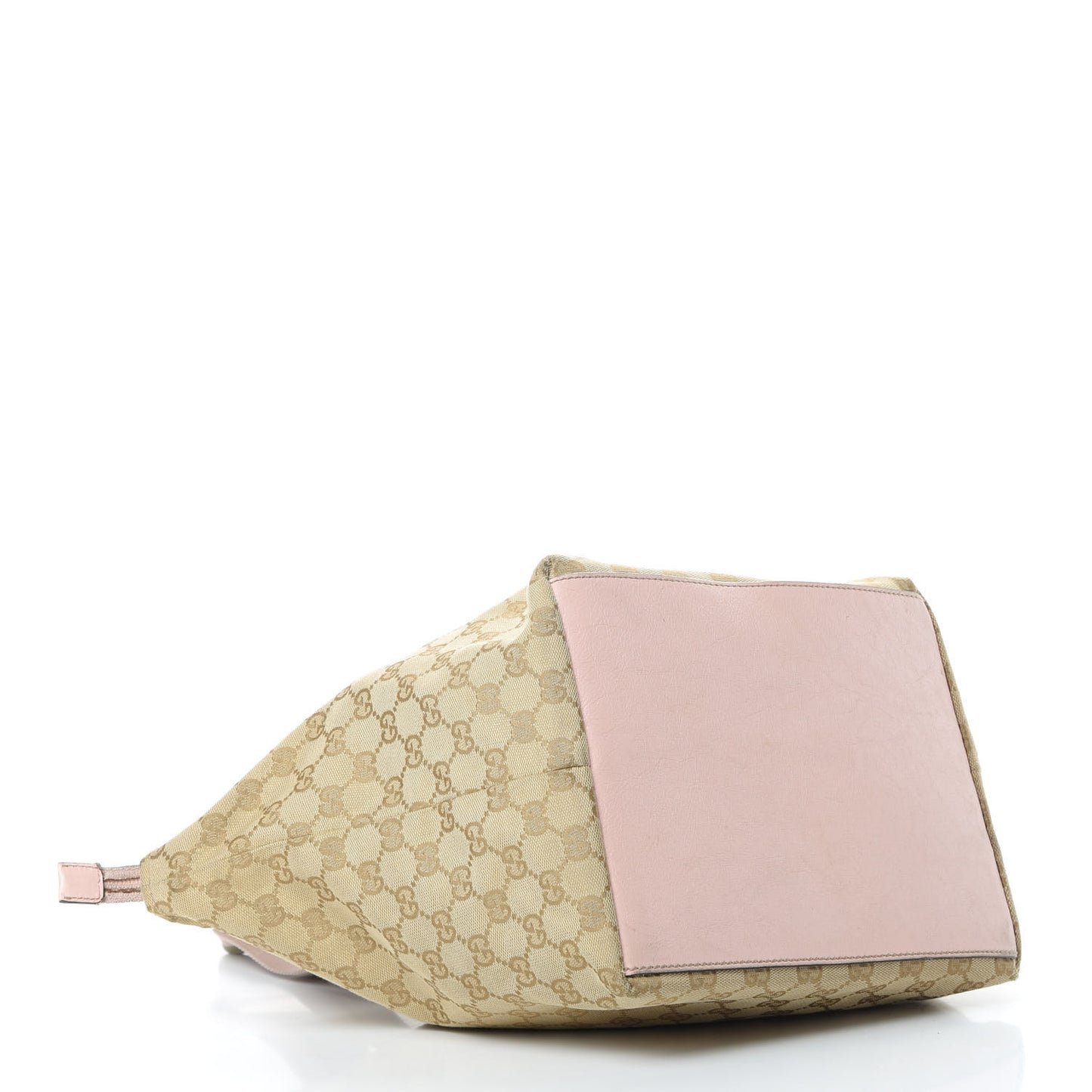 GG Monogram Medium Web Handle Bucket Tote Pink Blue