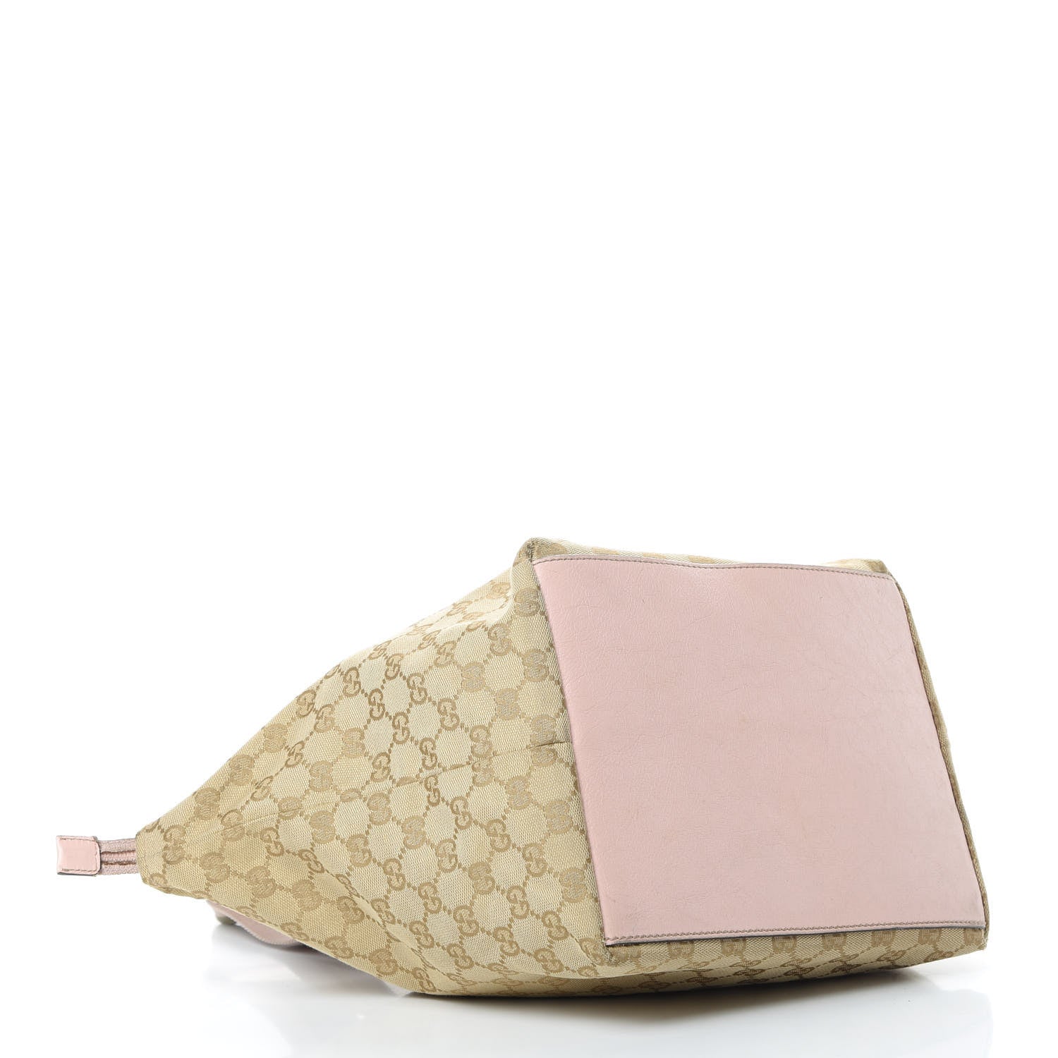 Gucci GG Monogram Medium Web Handle Bucket Tote Pink Blue 4 of 17