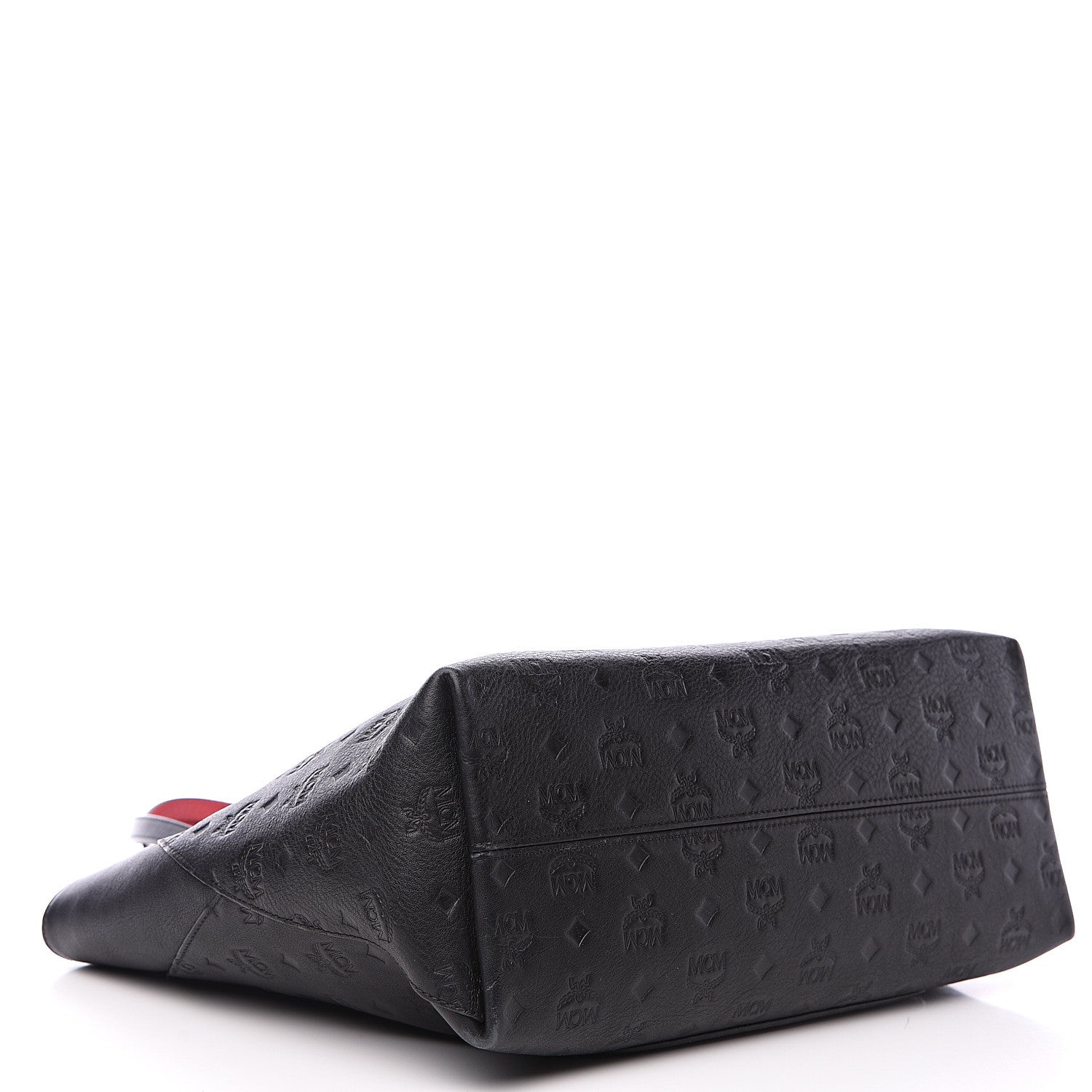 MCM Calfskin Ottomar Monogram Medium Klara Shopper Tote Black 3 of 12