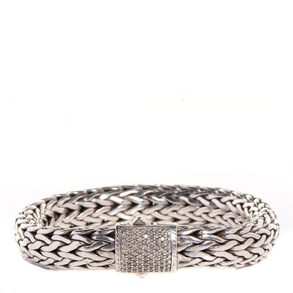 John Hardy Sterling Silver Diamond 11mm Classic Chain Bracelet 1 of 6