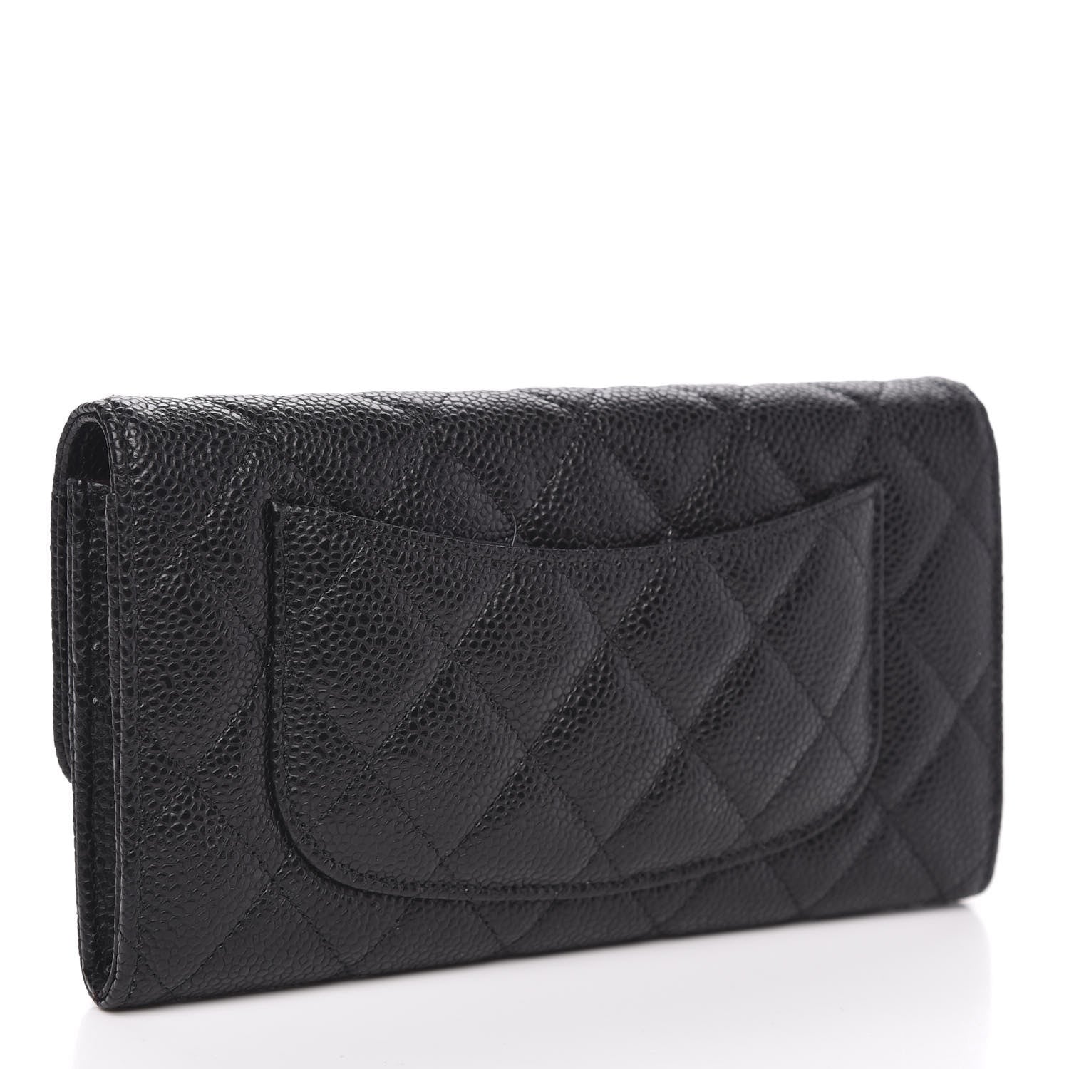 Chanel Caviar Quilted Large Gusset Flap Wallet Black 3 of 11