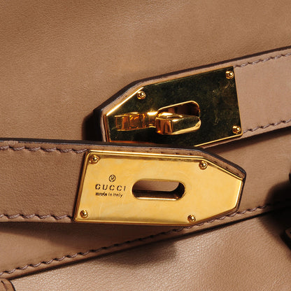 Gucci Leather Handmade Large Top Handle Bag Taupe 9 of 11