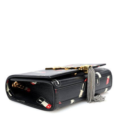 Saint Laurent Calfskin Lipstick Print Small Classic Monogram Kate Tassel Satchel Black 4 of 9