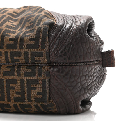 Fendi Zucca Nappa Nuvolata Vitello Tortuga Spy Bowler Tobacco Moro 9 of 11
