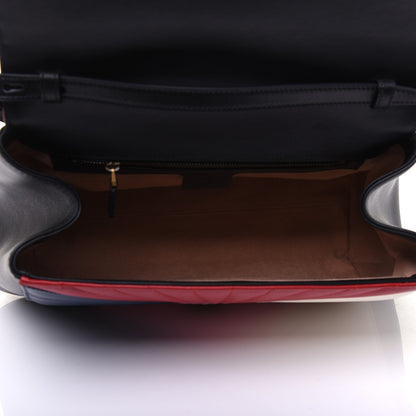 Gucci Calfskin Bamboo Trapuntata Queen Margaret Top Handle Bag Blue Agata Hibiscus Red Mystic White Sugar Pink 5 of 15