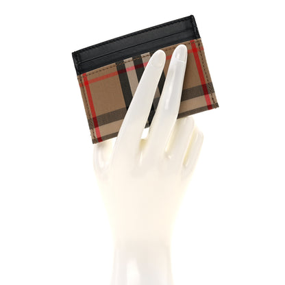 Burberry Vintage Check Calfskin Card Case Archive Beige Black 2 of 6