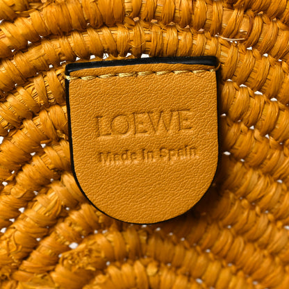 Loewe Calfskin Raffia Paulas Ibiza Petal Basket Tote Bag Ochre 6 of 10