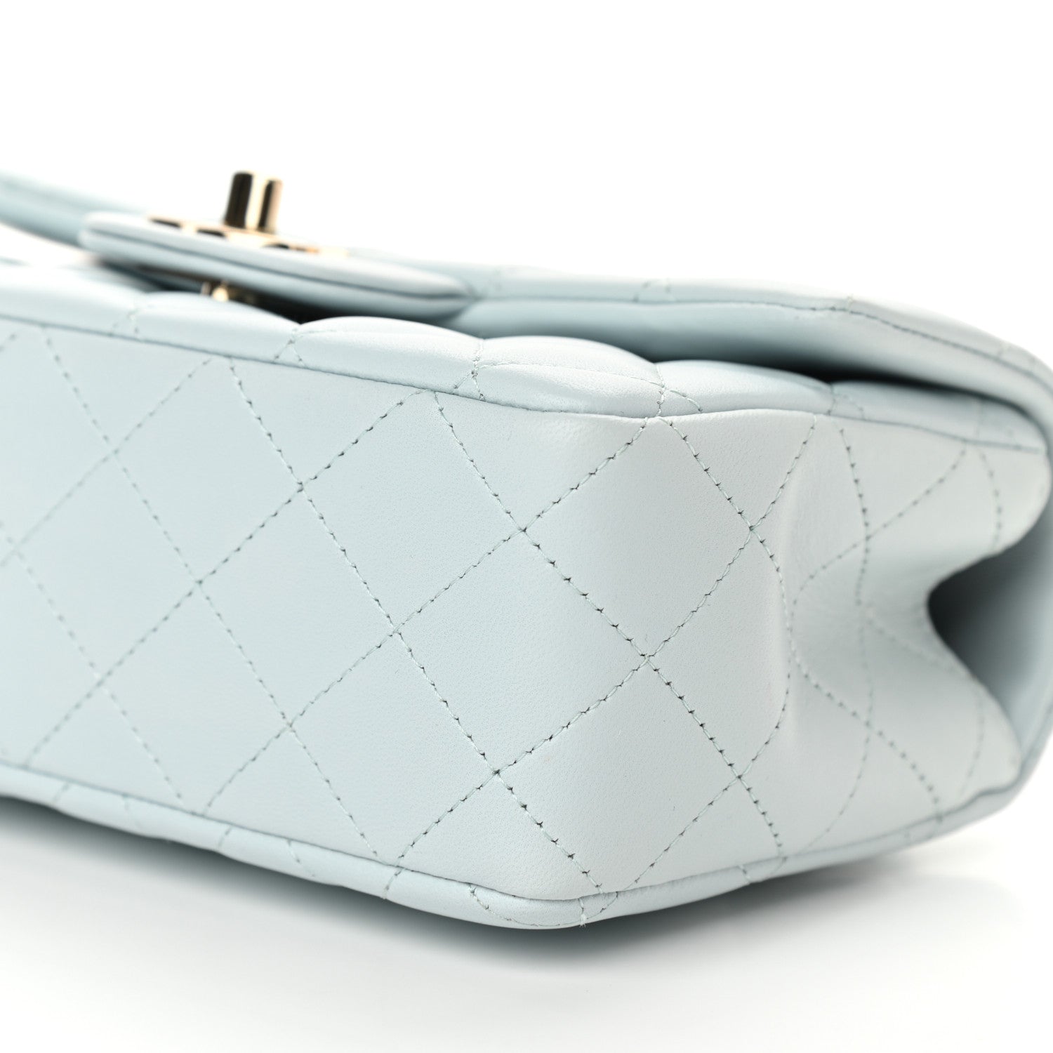 Chanel Lambskin Quilted Mini Top Handle Rectangular Flap Light Blue 10 of 10
