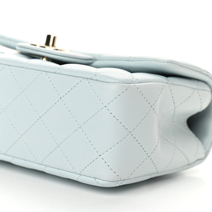 Chanel Lambskin Quilted Mini Top Handle Rectangular Flap Light Blue 10 of 10
