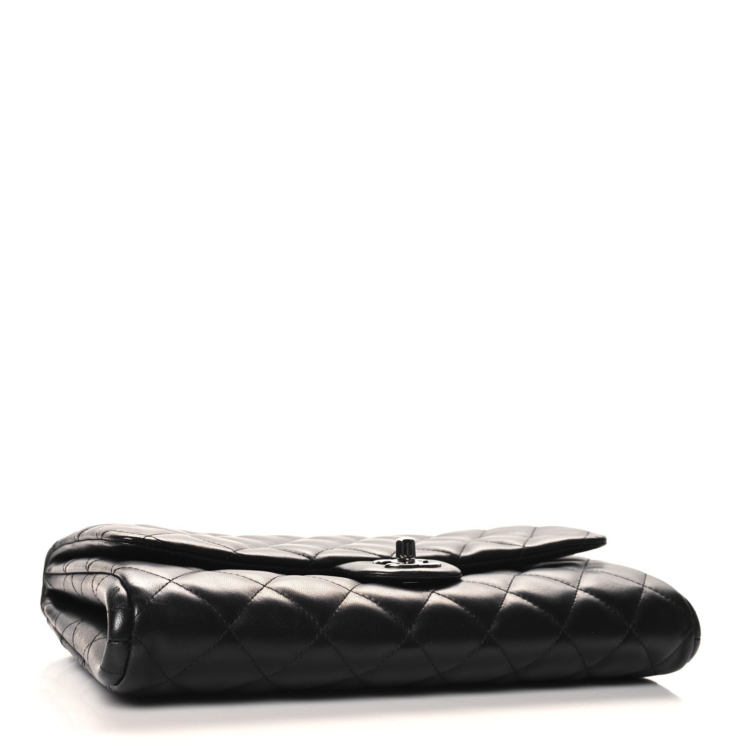 Chanel Lambskin Quilted Clutch With Chain Flap Black 4 of 10