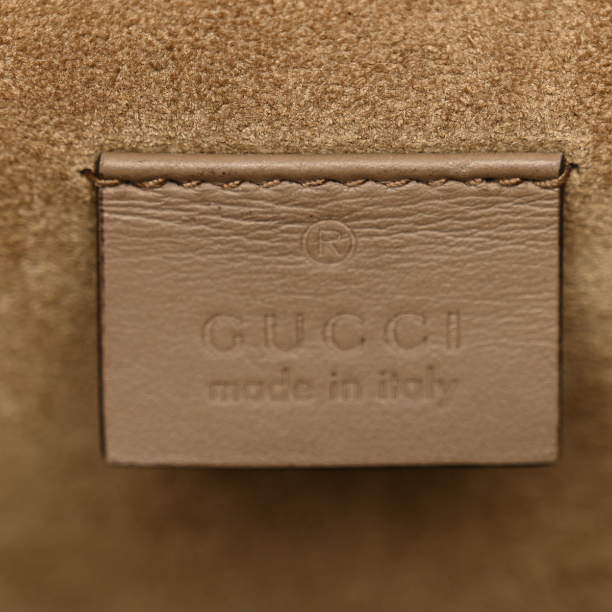 GG Supreme Monogram Suede Crystal Small Dionysus Shoulder Bag Beige Ebony Taupe