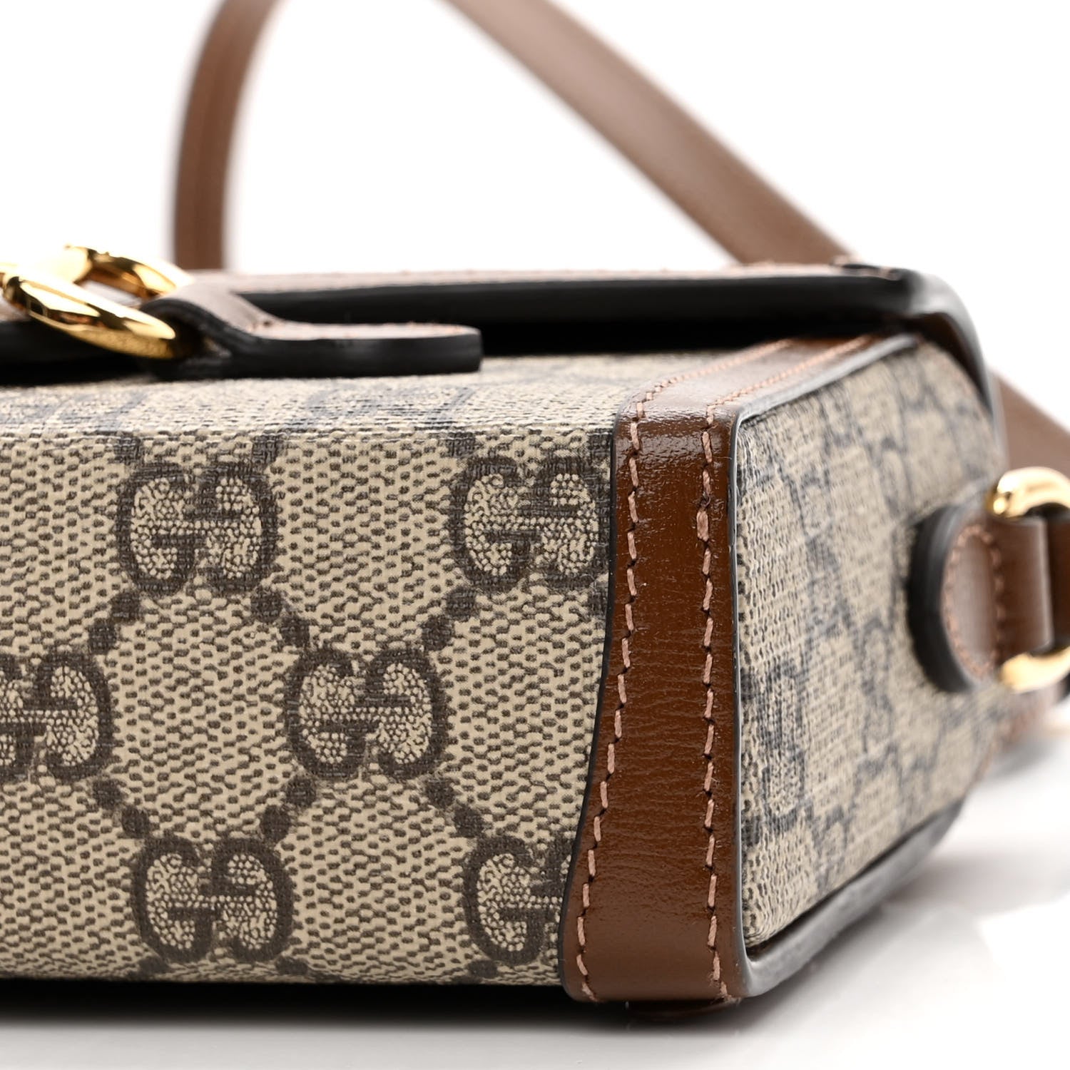 Gucci GG Supreme Monogram Mini Horsebit 1955 Shoulder Bag Beige Brown Sugar 10 of 10