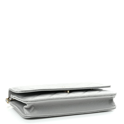 Chanel Caviar Quilted Wallet On Chain WOC Grey 4 of 12