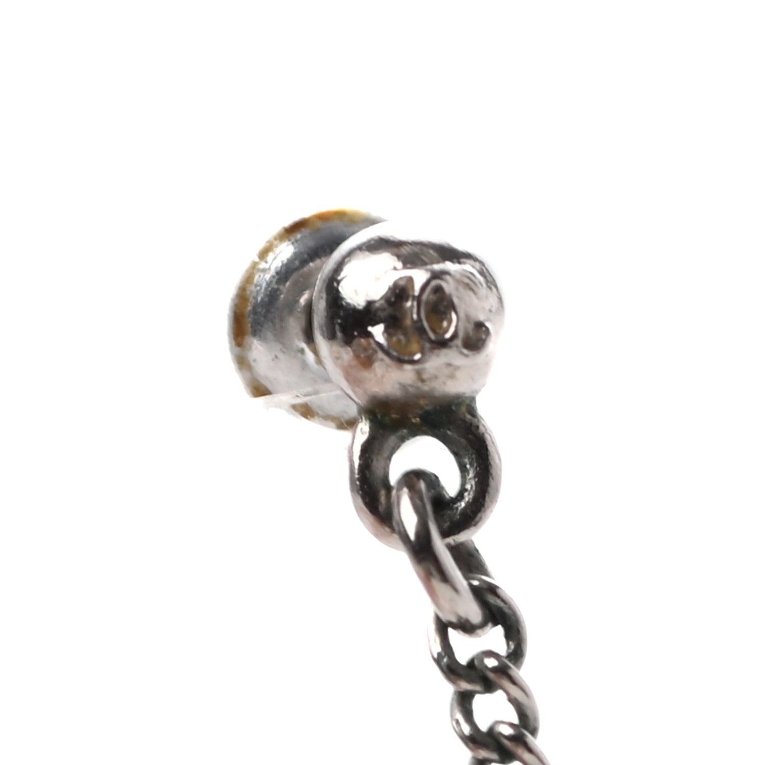 Chanel Baguette Crystal CC Drop Earrings Silver 4 of 4