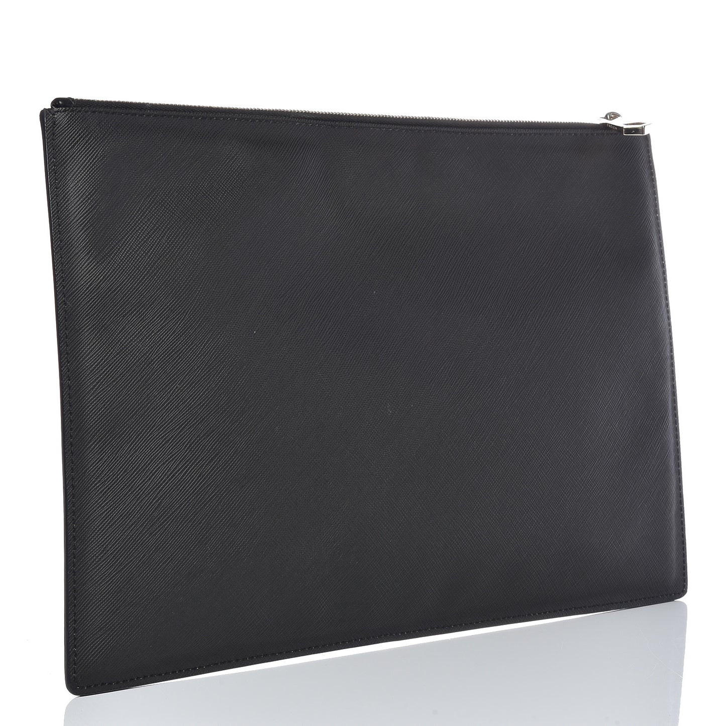 Textured Coated Canvas Rottweiler Print Large Cosmetic Pouch Black
