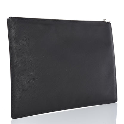 Givenchy Textured Coated Canvas Rottweiler Print Large Cosmetic Pouch Black 3 of 9