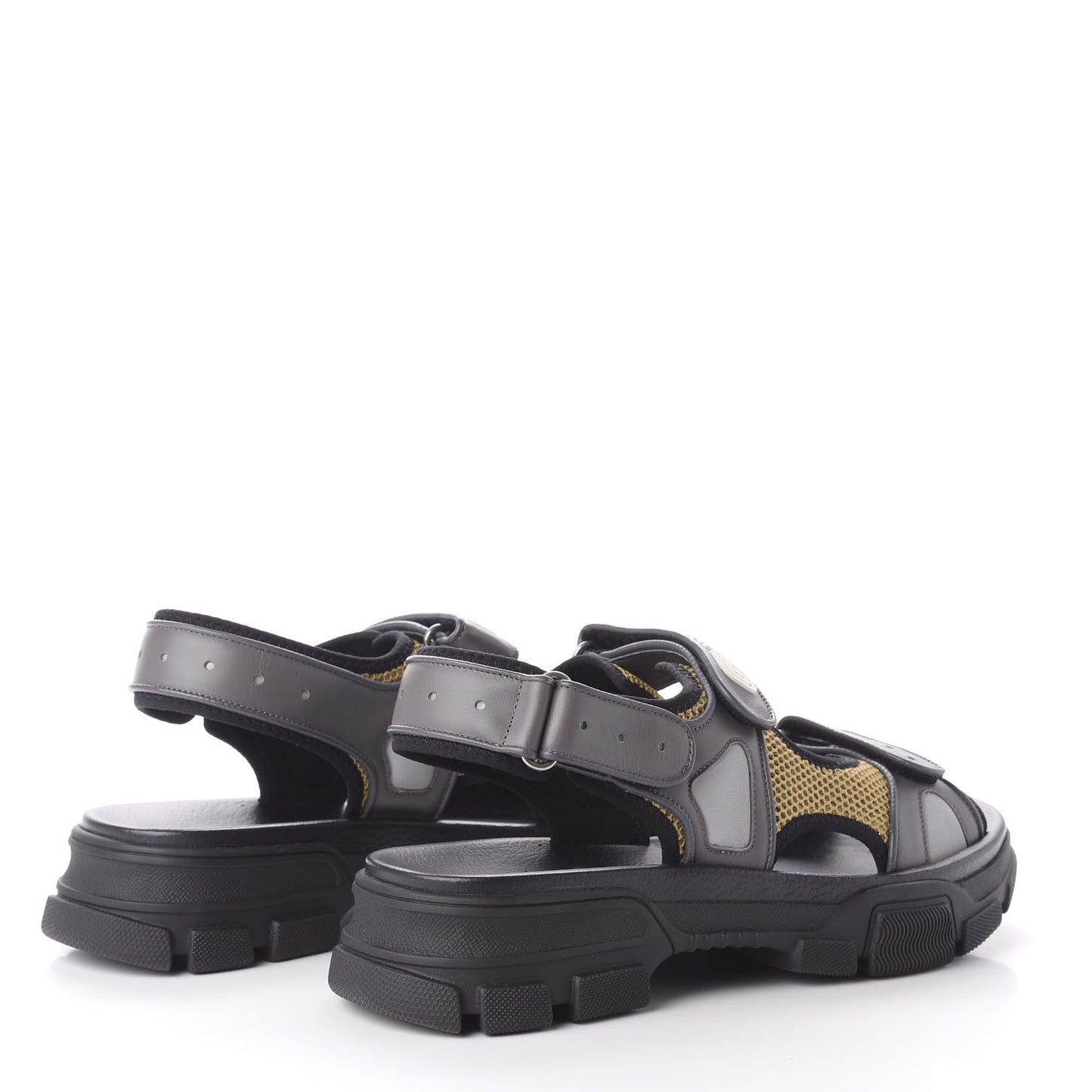 X SEGA Nappa Mesh Mens Aguru Sandals 10 Loess Black