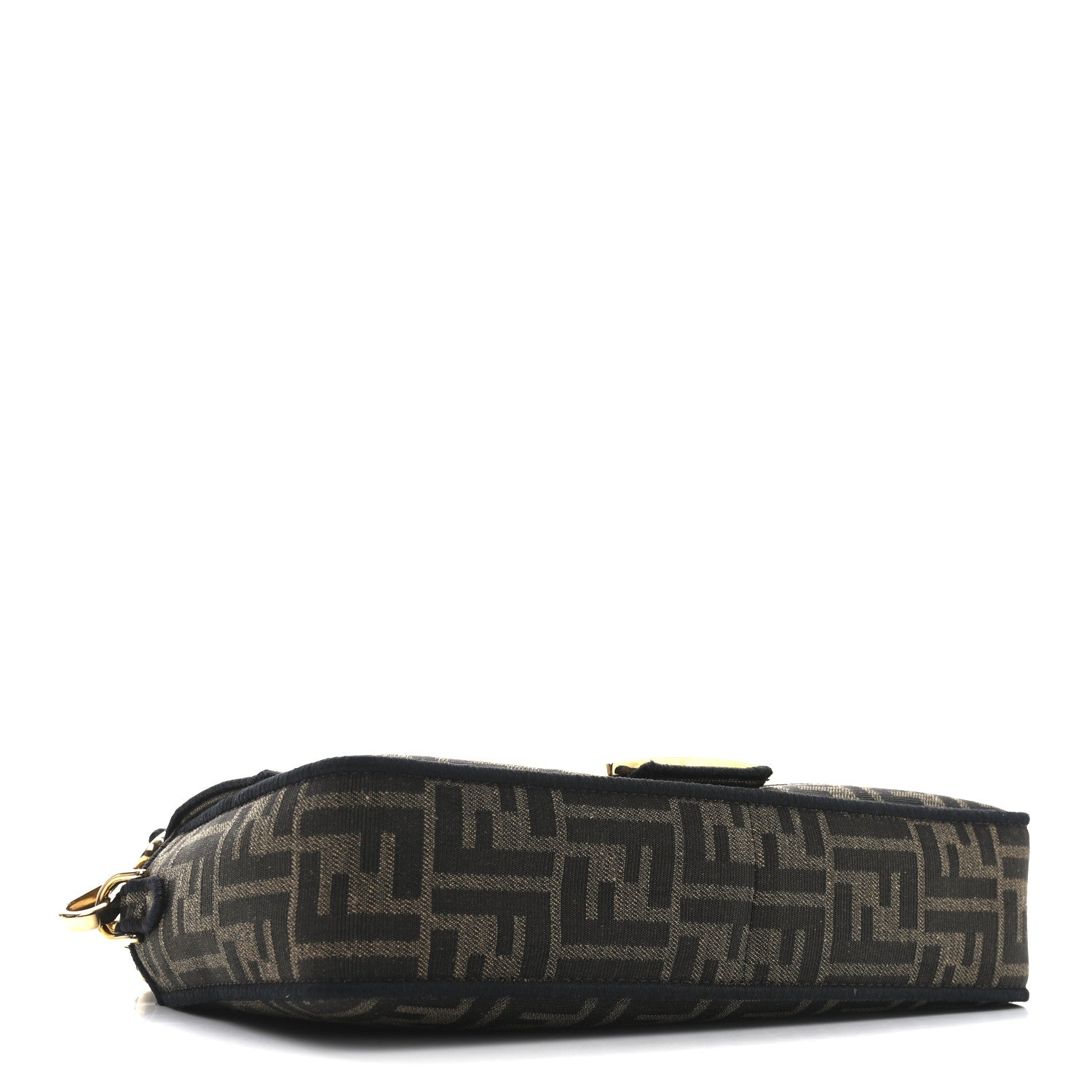 Fendi Fabric Jacquard FF 1974 Medium Baguette Tobacco Moro Black 4 of 10