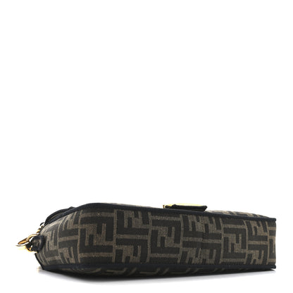 Fendi Fabric Jacquard FF 1974 Medium Baguette Tobacco Moro Black 4 of 10