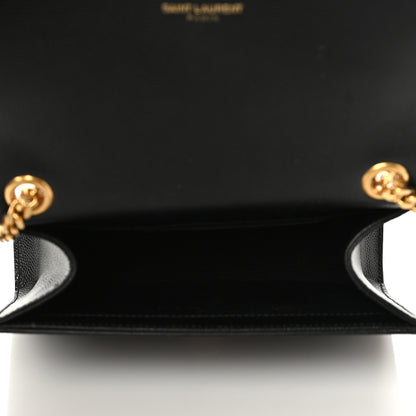 Saint Laurent Grain De Poudre Small Monogram Kate Satchel Black 7 of 9