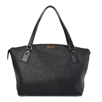 Burberry Signature Grain Calfskin Medium Welburn Tote Black 1 of 7