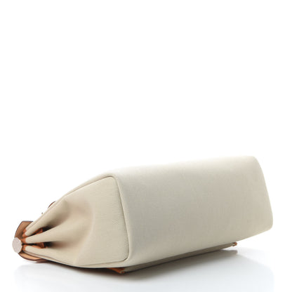 Hermes Military Toile Vache Hunter Herbag Zip Retourne 31 PM Beton Naturel 5 of 12