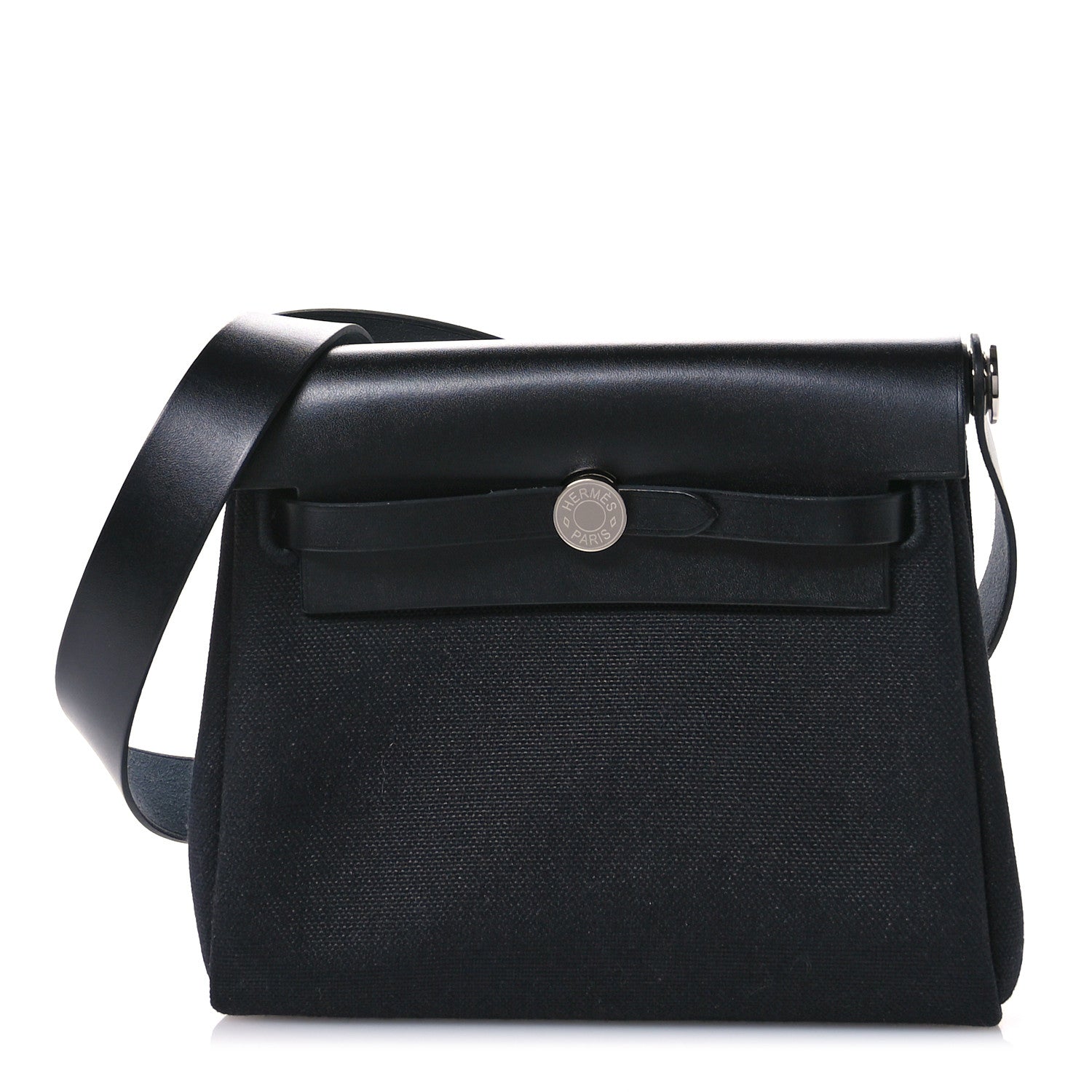 Hermes Military Toile Vache Hunter Herbag Zip Retourne 20 Black 1 of 10