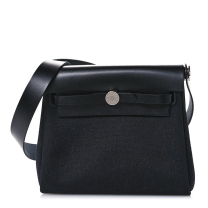 Hermes Military Toile Vache Hunter Herbag Zip Retourne 20 Black 1 of 10