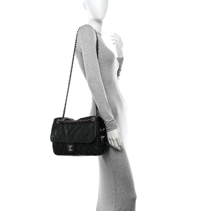 Chanel Iridescent Calfskin In The Mix Jumbo Flap Green Black 2 of 12