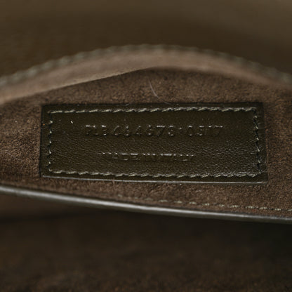 Saint Laurent Grained Calfskin Medium Monogram Sunset Satchel Dark Green 7 of 16