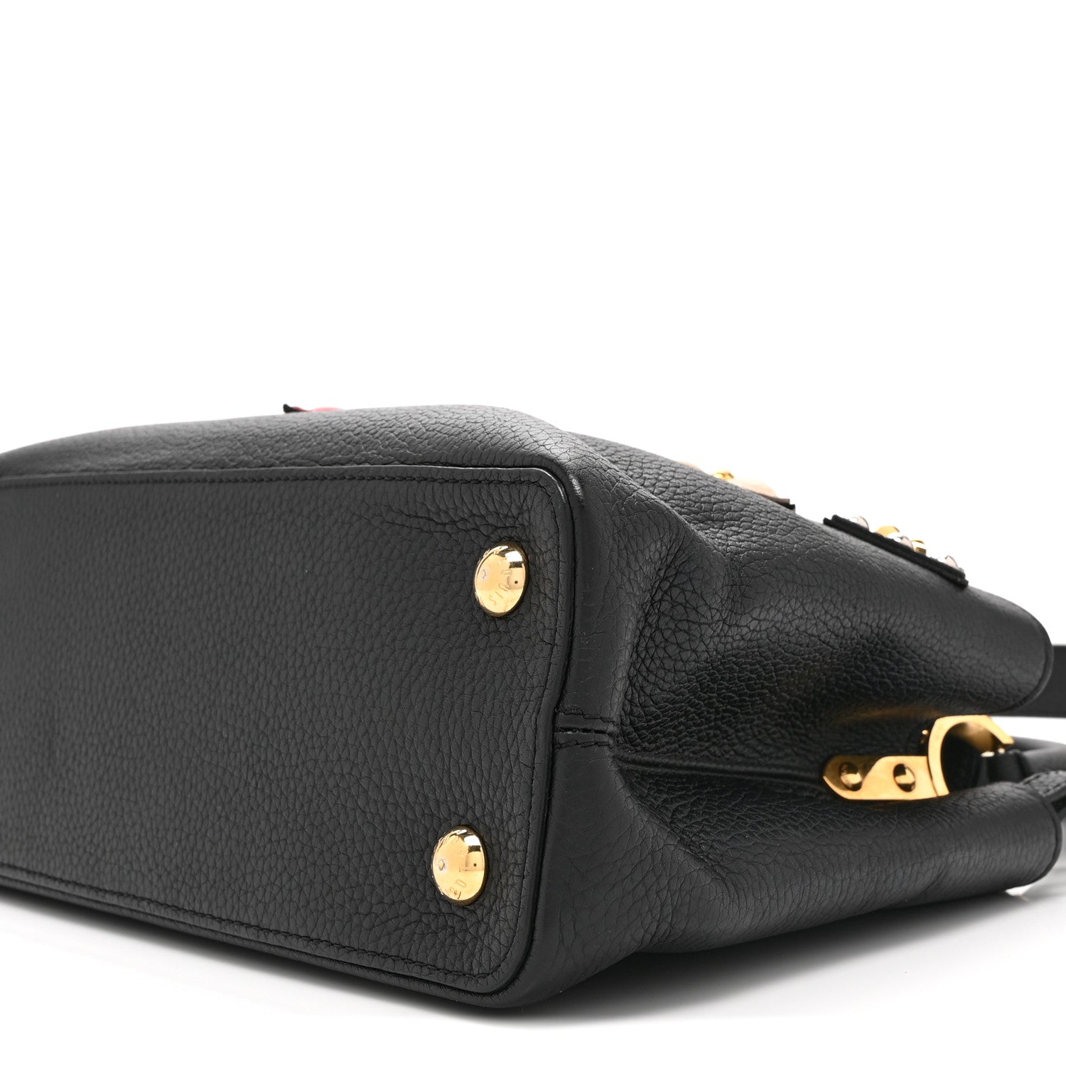 Louis Vuitton Taurillon Mechanical Flowers Smile Capucines PM Black 8 of 8