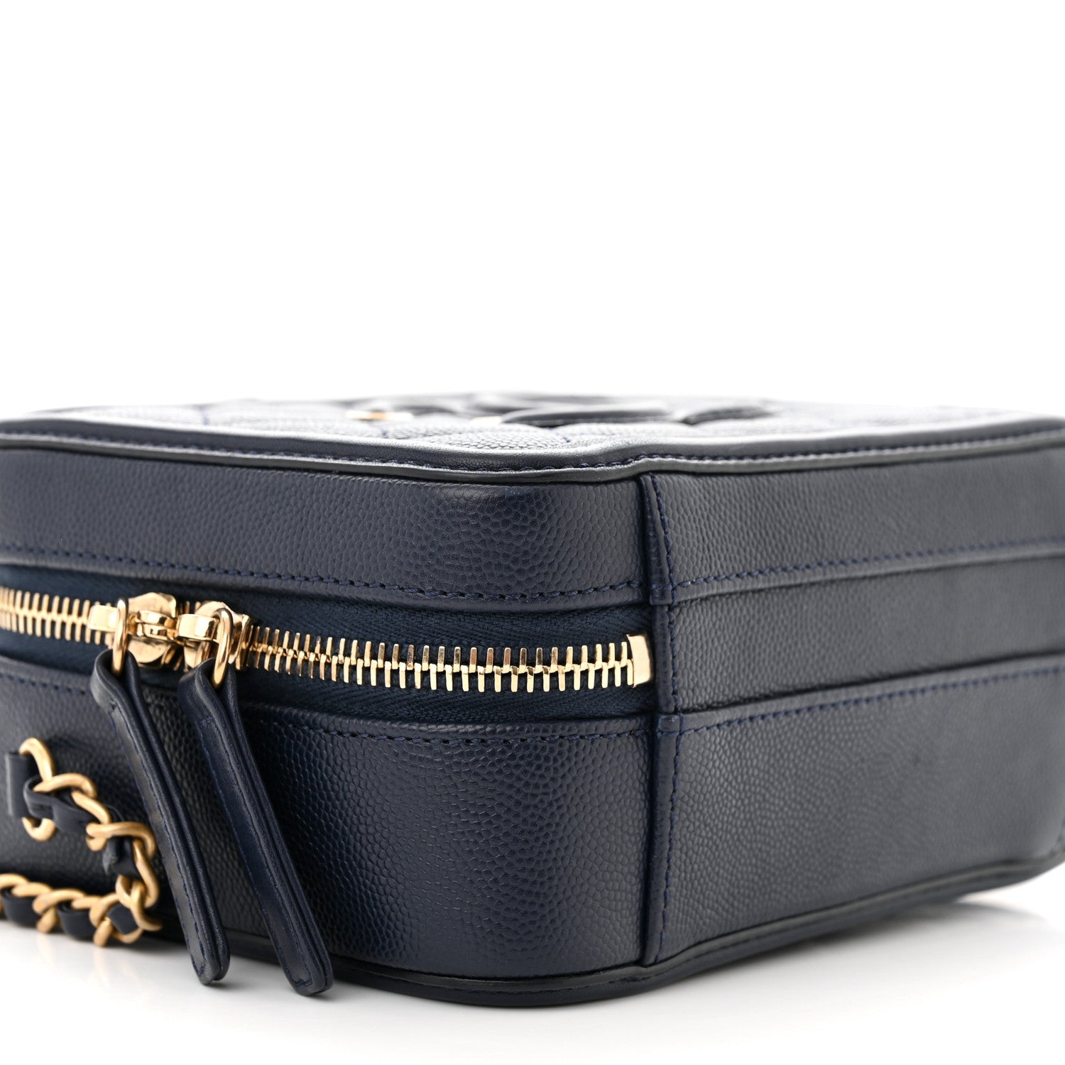 Chanel Caviar Quilted Small CC Filigree Vanity Case Navy 9 of 13