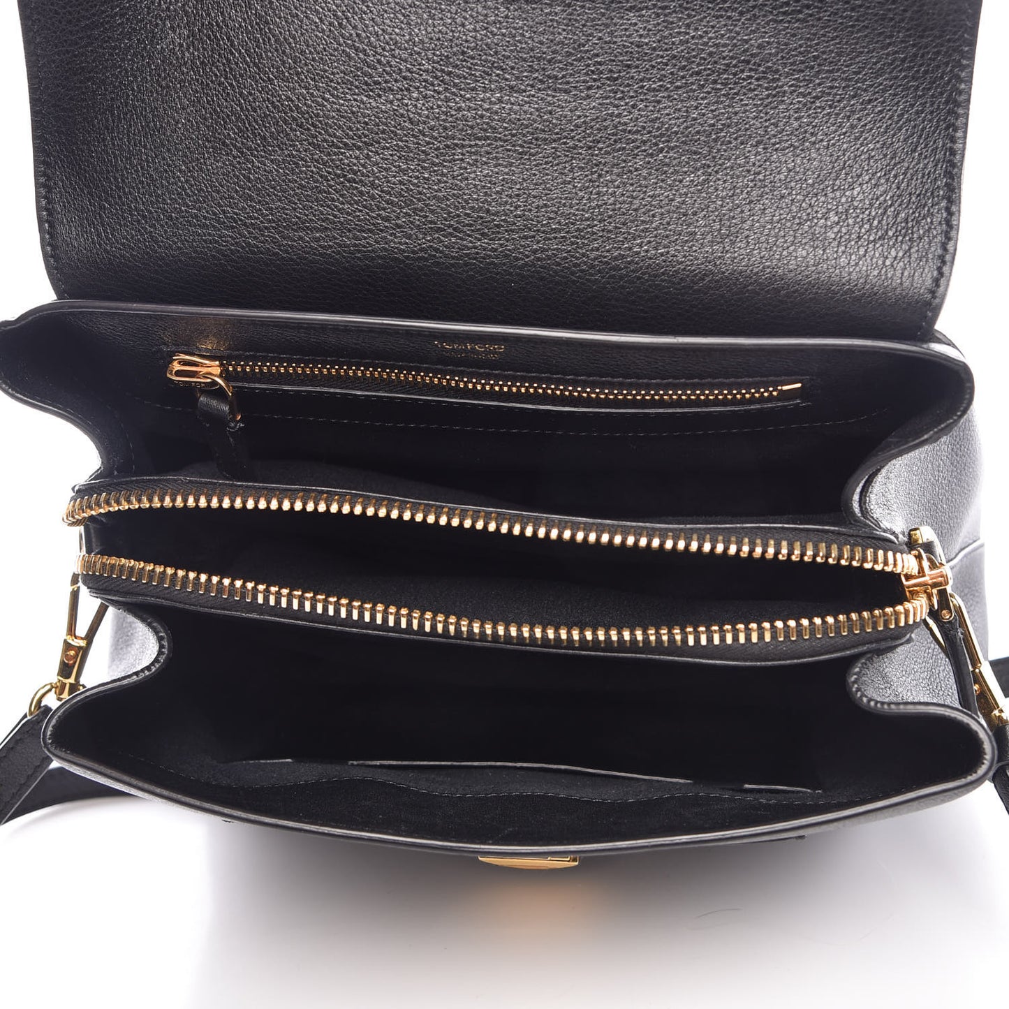 Calfskin Medium Leonica Padlock Satchel Bag Black