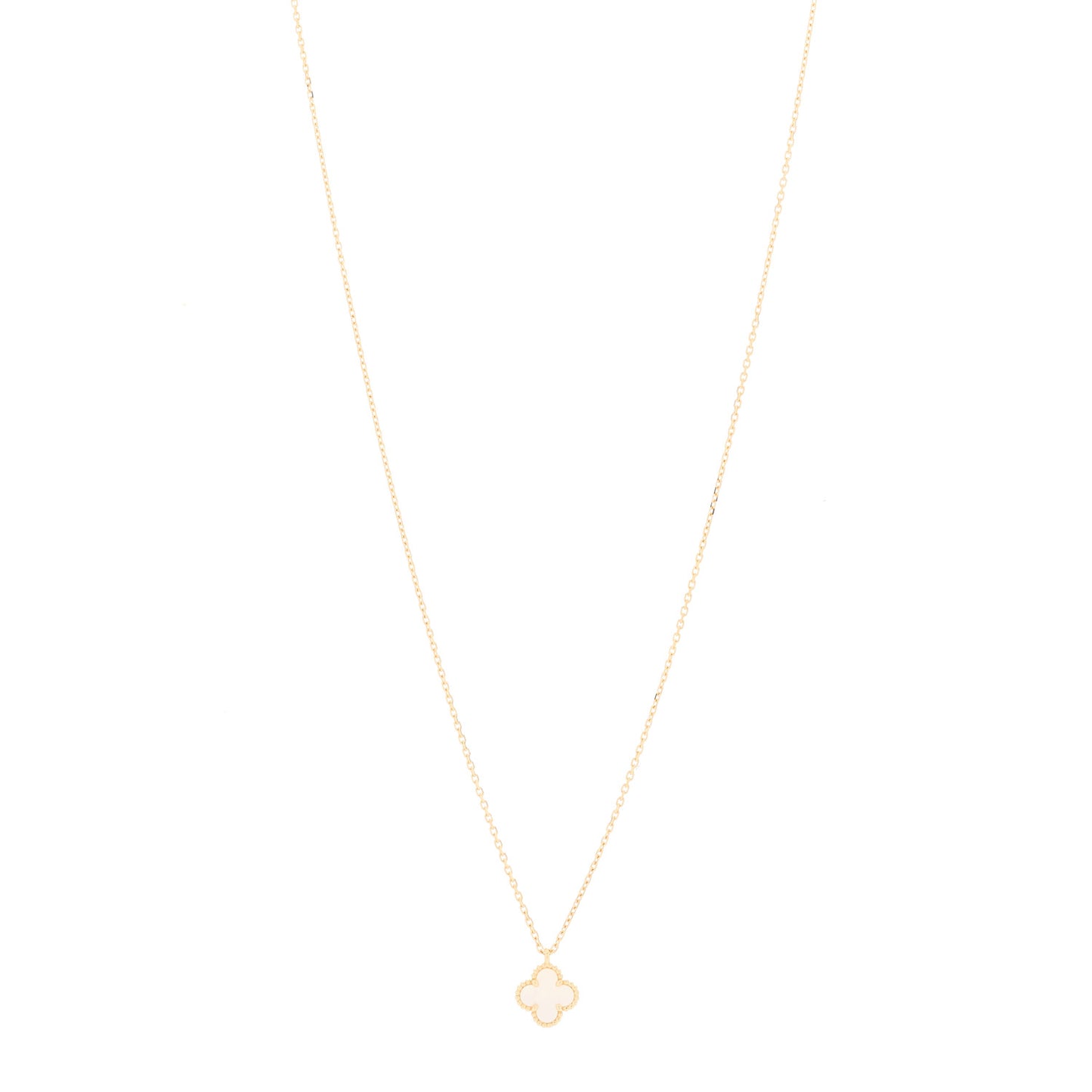 18K Yellow Gold Mother of Pearl Sweet Alhambra Pendant Necklace
