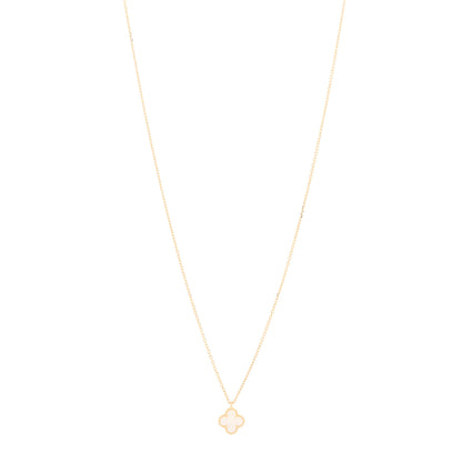 Van Cleef & Arpels 18K Yellow Gold Mother of Pearl Sweet Alhambra Pendant Necklace 1 of 5
