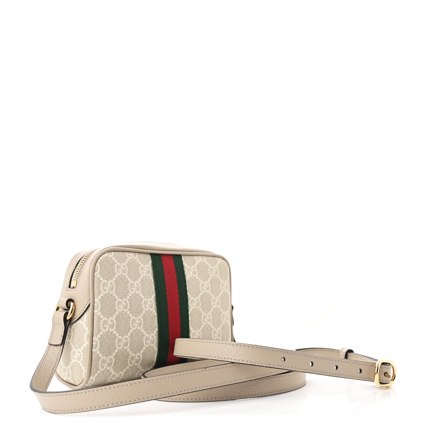 Gucci GG Supreme Monogram Textured Dollar Calfskin Mini Ophidia Shoulder Bag Beige Mystic White Oatmeal 3 of 12