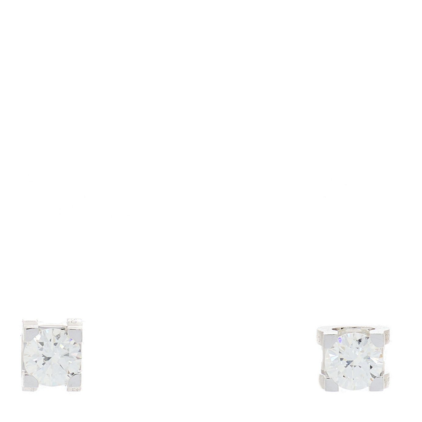 Cartier 18K White Gold Diamond .48ctw C De Cartier Earrings 1 of 5