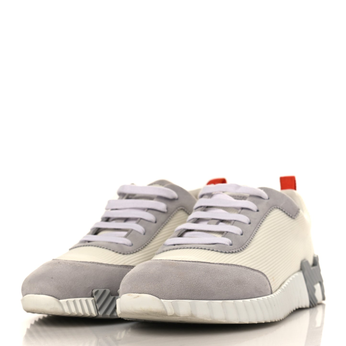 Technical Canvas Suede Goatskin Bouncing Sneakers 40.5 White Multicolor