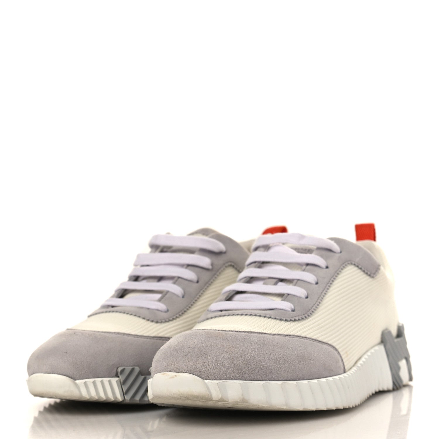 Hermes Technical Canvas Suede Goatskin Bouncing Sneakers 40.5 White Multicolor 3 of 7