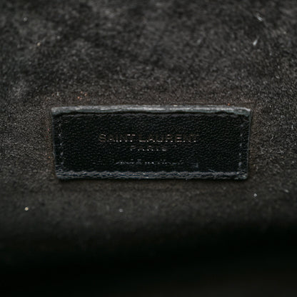 Saint Laurent Calfskin Crocodile Embossed Medium Supple Sac de Jour Black 6 of 14