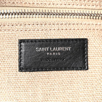 Saint Laurent Linen Calfskin Rive Gauche Tote Optic White 6 of 10