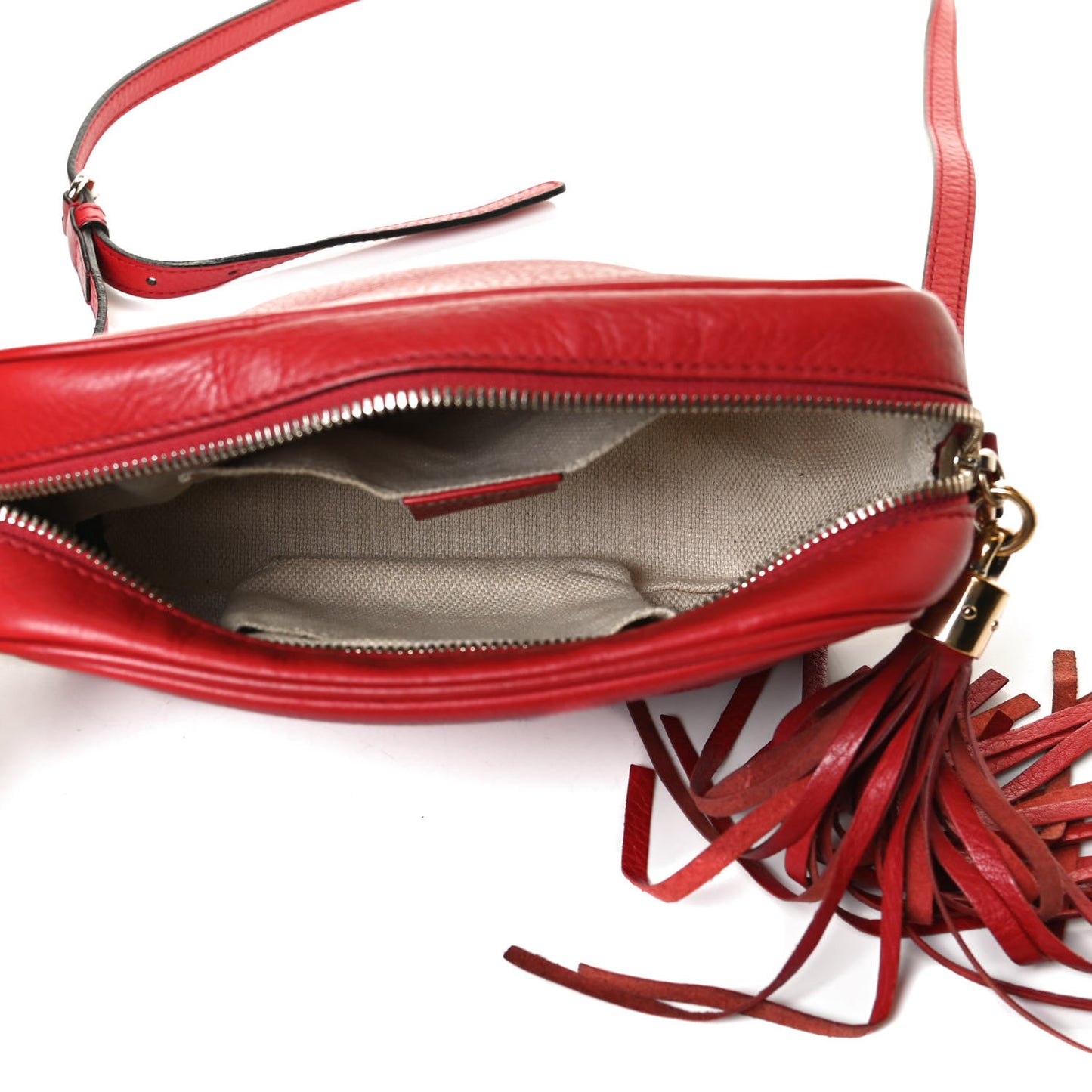 Pebbled Calfskin Small Soho Disco Bag Tabasco Red